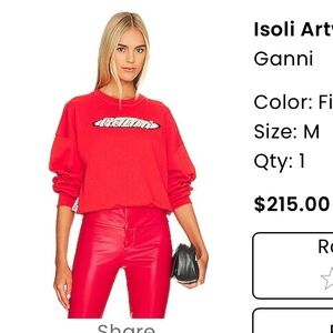 Revolve Clothing Ganni Isoli artwork sweatshirt size medium